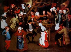 La Danse Durant Les Noces Dans Un Interieur by Pieter Brueghel III