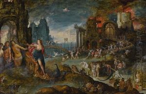 Juno"s Arrival In Hades by Jan Brughel