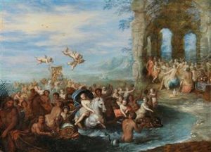 Feast Of The Gods, With The Marriage Of Neptune And Amphitrite by Jan Brughel