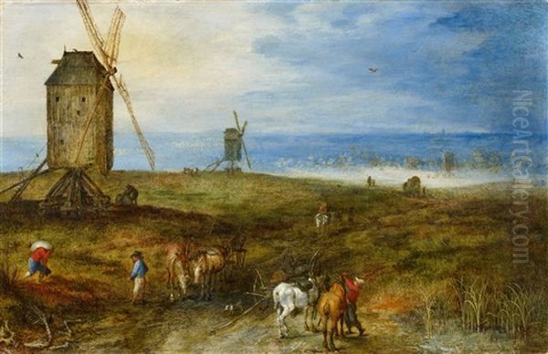 Wide Landscape With Windmills - view 1