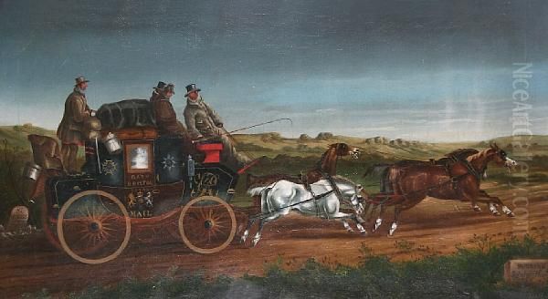 'morning Salisbury Plain' - Bath To Bristol,royal Mail Coach - view 1