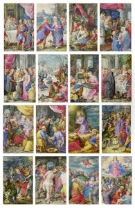 Set Of 16 Miniatures From The Lives Of The Virgin Mary And Jesus