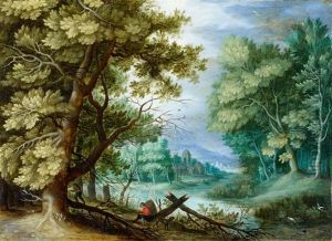 Forest Landscape With Ramblers by Jan Brughel