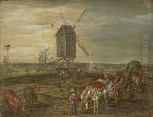 Vaderkvarnar I Hollandskt Landskap by Jan Brughel
