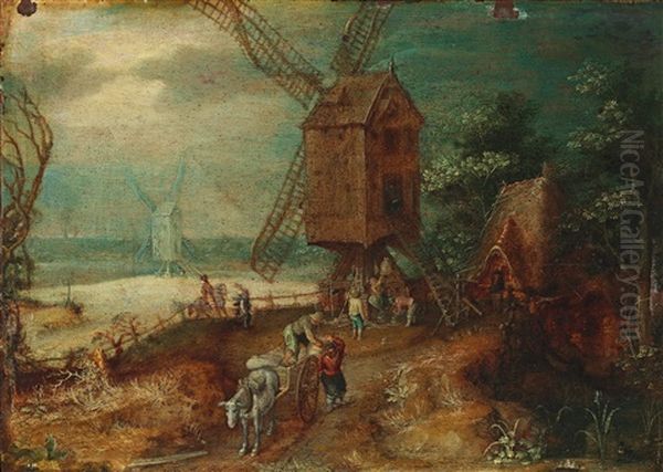 A Landscape With Windmills And Peasants On Their Way To Market - view 1