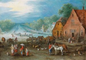 Canal Landscape With Two Workshops At The Banks