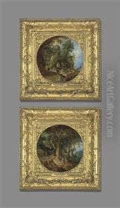 A Rocky Landscape With The Rest On The Flight Into Egypt; And A Wooded Landscape With The Temptation Of Christ (pair)