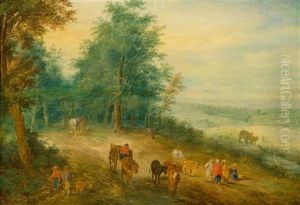 A Broad Landscape With Travellers by Jan Brughel