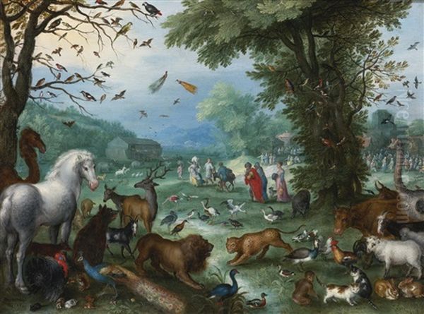 Paradise Landscape With The Animals Entering Noah's Ark - view 1