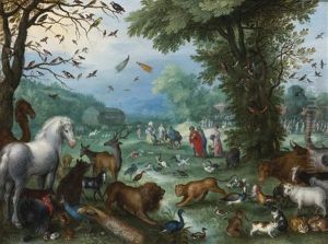 Paradise Landscape With The Animals Entering Noah's Ark Paradise Landscape With The Animals Entering Noah's Ark
