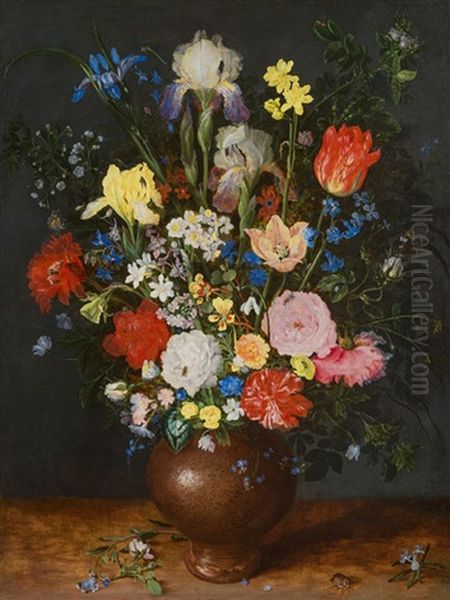 Blumenstraus In Tonvase - view 1