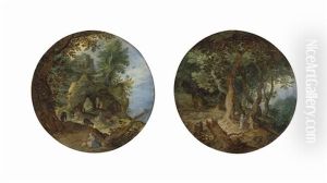 A Rocky Landscape With The Rest On The Flight Into Egypt; A Wooded Landscape With The Temptation Of Christ (2 Works)