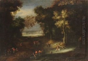 Paesaggio Boschivo Con Personaggi by Jan Brughel