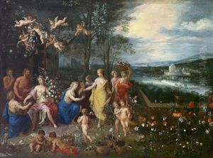 Allegorie Des Fruhlings; Allegorie Des Sommers; Allegorie Des Herbstes; Allegorie Des Winters (4 Works) by Jan Brughel
