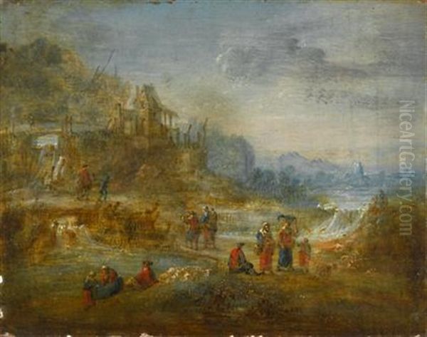 Extensive Landscapes With Figures (a Pair) - view 1
