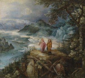 Weite Gebirgslandschaft Mit Der Versuchung Christi by Jan Brughel
