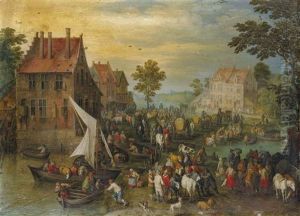 Un Marche Au Village by Jan Brughel
