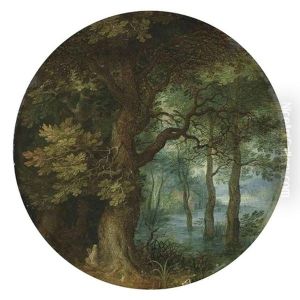 A Wooded Landscape With A Hermit Monk by Jan Brughel