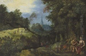 Figures In A Wooded Landscape