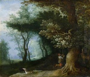 Waldlandschaft Mit Dem Heiligen Hubertus Waldlandschaft Mit Dem Heiligen Hubertus