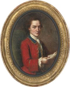 Portrait Of A Gentleman, Half-length, Seated In A Red Military Coat, A Letter In His Right Hand