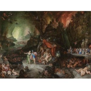 Aeneas And The Sibyl In The Underworld by Jan Brughel