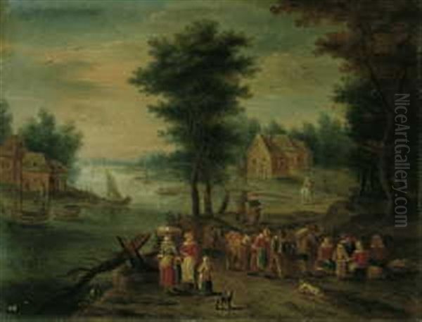Flusslandschaft Mit Bauerlicher Staffage - view 1