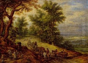 Landstrase Mit Gepackzug by Jan Brughel
