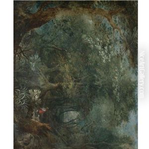 A Wooded Landscape With Two Huntsmen And Their Hounds by Jan Brughel