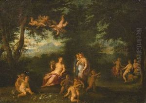 Waldlichtung Mit Ceres Und Gefahrtinnen Umgeben Von Putten