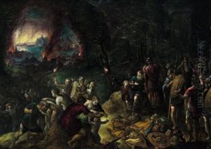 Die Flucht Des Aeneas Mit Seinem Vater Anchises Und Dem Sohn Ascanius Aus Dem Brennenden Troja