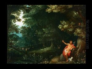 Waldinneres Mit Hl. Johannes Der Taufer by Jan Brughel
