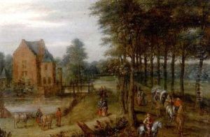 Parklandschaft Mit Haus, Tier- Und Figurenstaffage