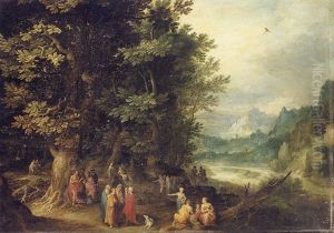 Saint John Preaching In The Wilderness by Jan Brughel
