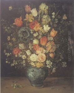 Bouquet De Fleurs Dans Un Vase De Porcelaine by Jan Brughel