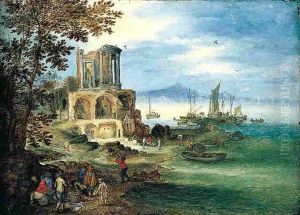 A Coastal Landscape With The Temple Of Vesta