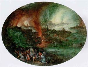 Aeneas Rescuing Anchises From Burning Troy by Jan Brughel