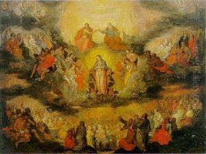 Le Couronnement De La Vierge (les Elus) by Jan Brughel