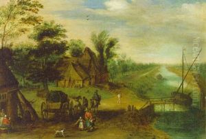 A Village By A River by Jan Brughel