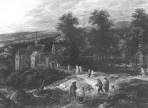 Landschaft Mit Dem Priorat Der Augustinerchorherren In Sept-fontaines by Jan Brughel