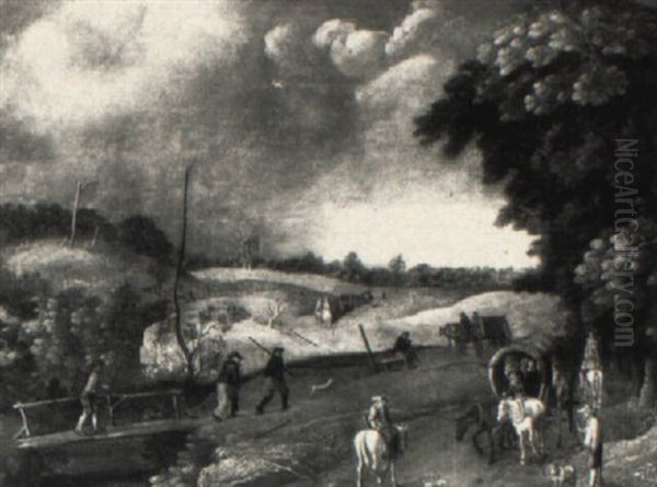 Extensive Landscape With Travellers - view 1