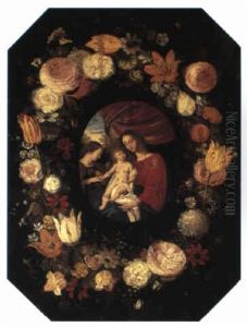 The Mystic Marriage Of St. Catherine With Garland Of Flowers by Jan Brughel