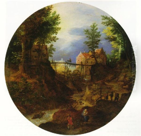 A Rocky Landscape With The Flight Into Egypt - view 1