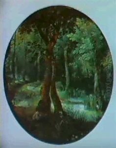 A Wooded Landscape With Huntsman Shooting Duck by Jan Brughel