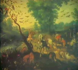 The Family Of Noah Preparing The Ark