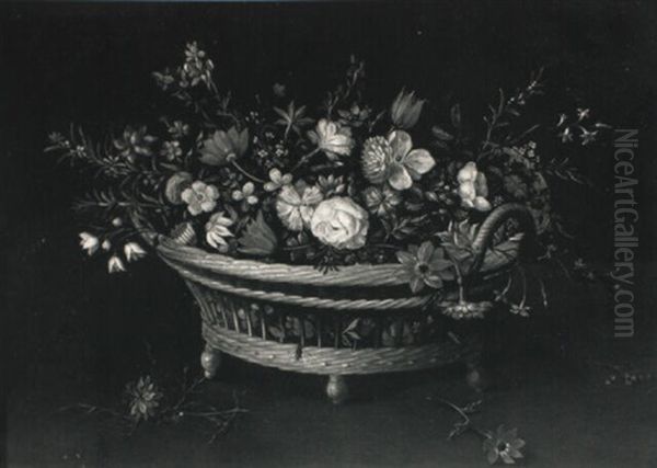 A Still Life Of Flowers In A Basket - view 1