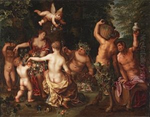 Venus, Bacchus And Ceres Feasting In A Wooded Glade