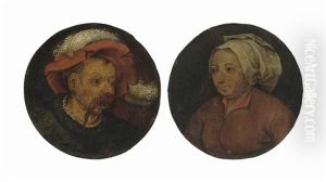 Head Of A Landsknecht; And Head Of A Woman (pair)