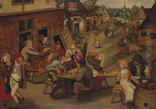 Peasants Drinking And Merrymaking Outside And Inn (collab. W/studio) - view 1