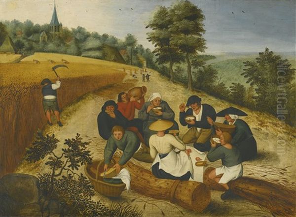 Summer: Figures Eating During The Summer Harvest - view 1
